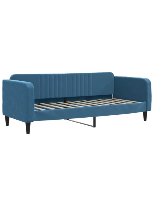 Válenda s přistýlkou a zásuvkami modrá 80 x 200 cm samet