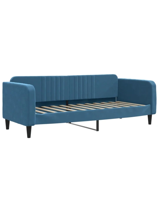 Válenda s přistýlkou a zásuvkami modrá 80 x 200 cm samet