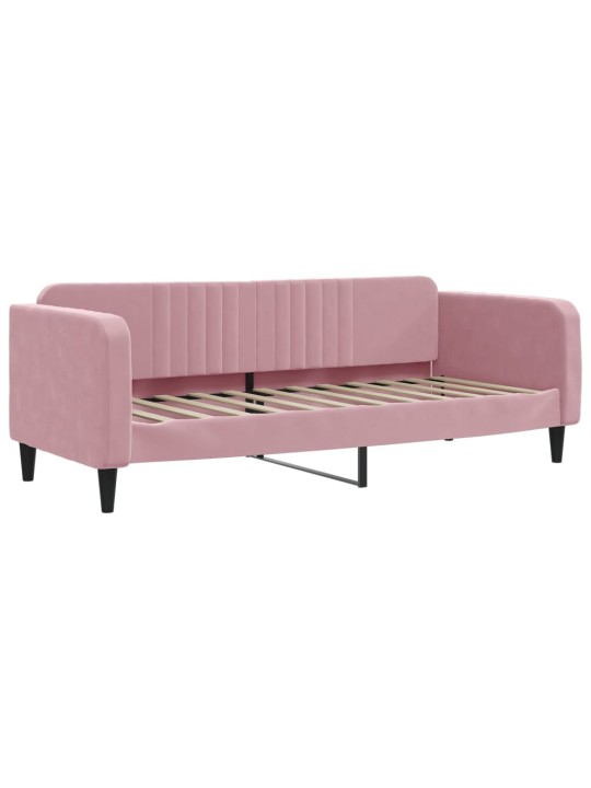 Válenda s přistýlkou a zásuvkami růžová 80 x 200 cm samet