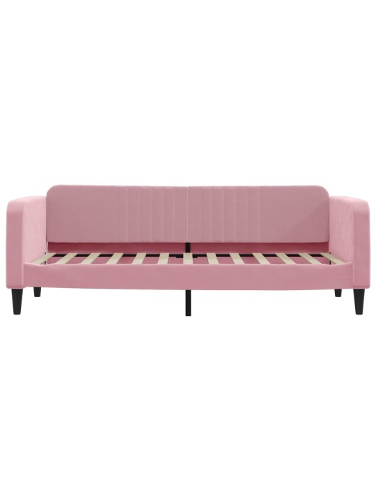 Válenda s přistýlkou a zásuvkami růžová 80 x 200 cm samet