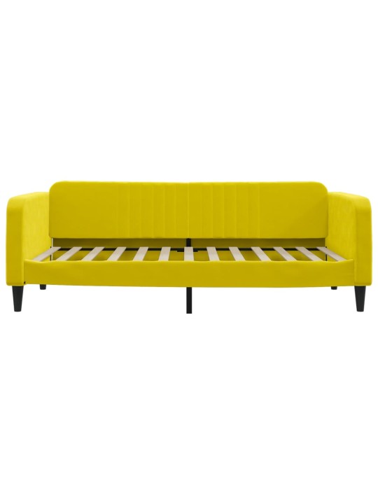 Válenda s přistýlkou a zásuvkami žlutá 100 x 200 cm samet
