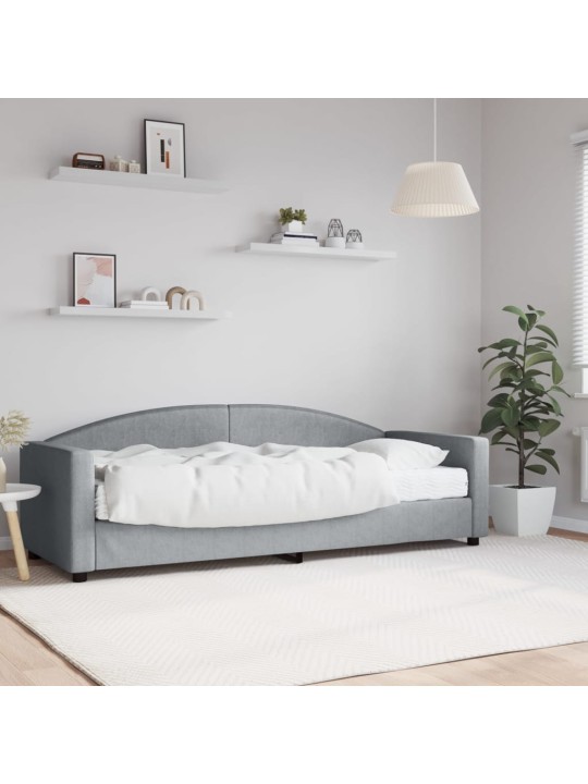 Válenda s matrací světle šedá 80 x 200 cm textil