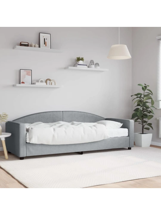 Válenda s matrací světle šedá 80 x 200 cm textil