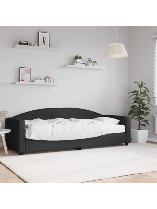 Válenda s matrací černá 80 x 200 cm textil