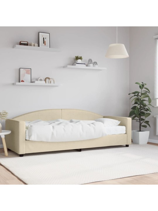Válenda s matrací krémová 80 x 200 cm textil