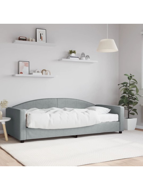 Válenda s matrací světle šedá 90 x 200 cm textil