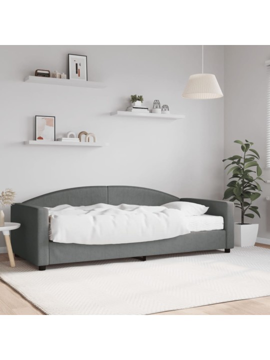 Válenda s matrací tmavě šedá 90 x 200 cm textil