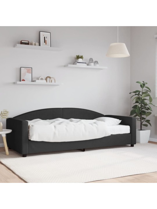 Válenda s matrací černá 90 x 200 cm textil