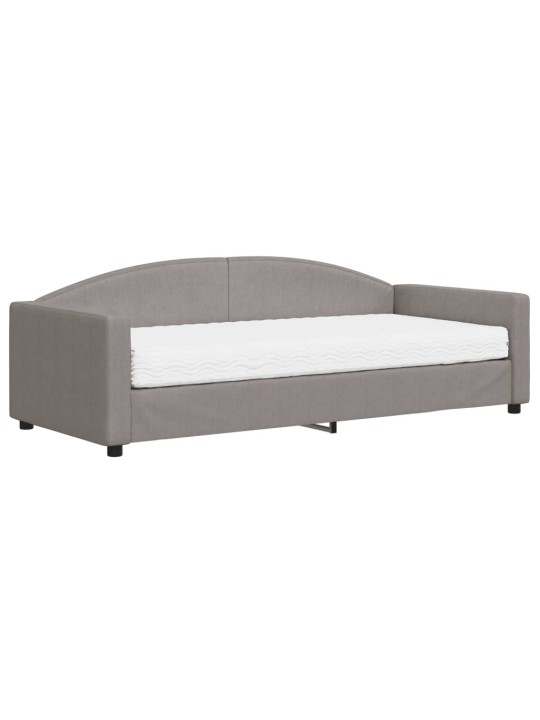 Válenda s matrací taupe 90 x 200 cm textil
