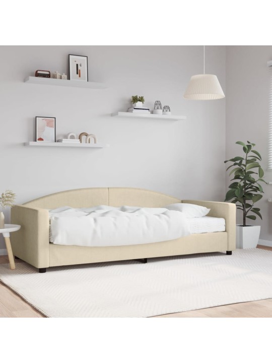 Válenda s matrací krémová 90 x 200 cm textil