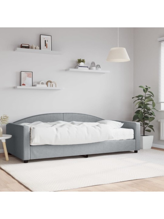 Válenda s matrací světle šedá 100 x 200 cm textil