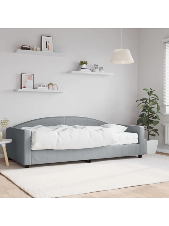Válenda s matrací světle šedá 100 x 200 cm textil