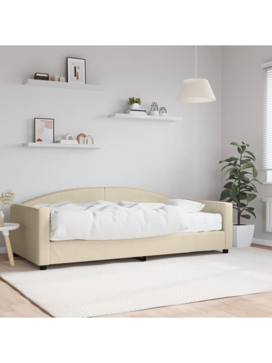 Válenda s matrací krémová 100 x 200 cm textil
