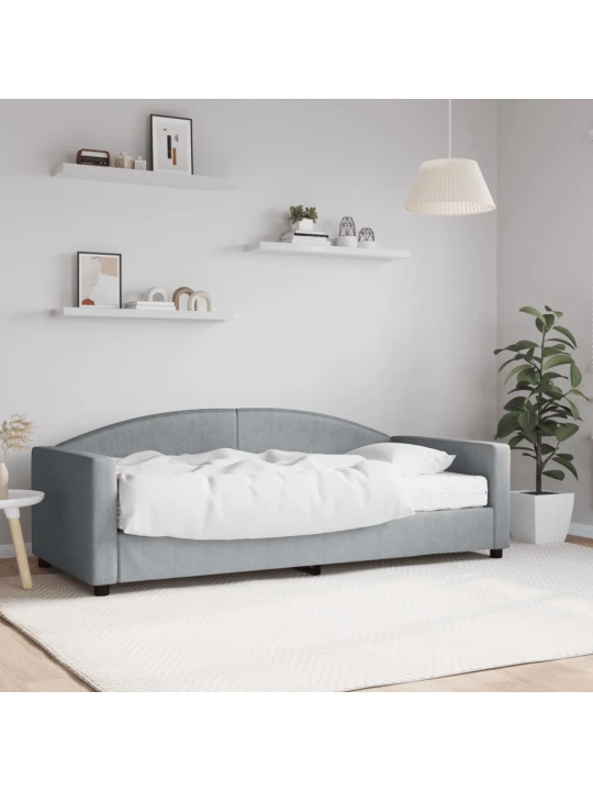 Válenda s matrací světle šedá 90 x 190 cm textil