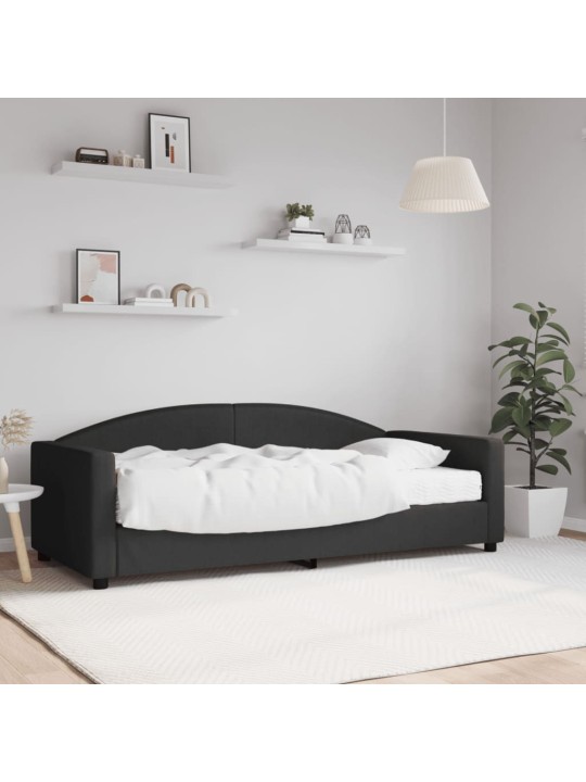 Válenda s matrací černá 90 x 190 cm textil