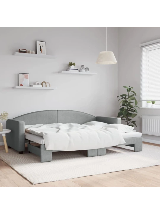 Válenda s přistýlkou světle šedá 80 x 200 cm textil