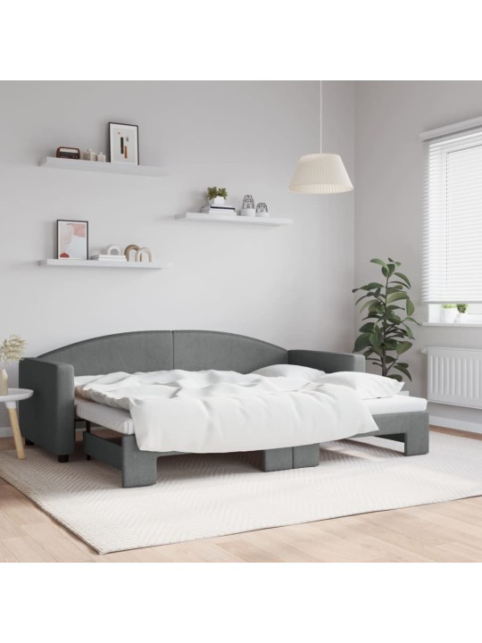 Válenda s přistýlkou tmavě šedá 80 x 200 cm textil