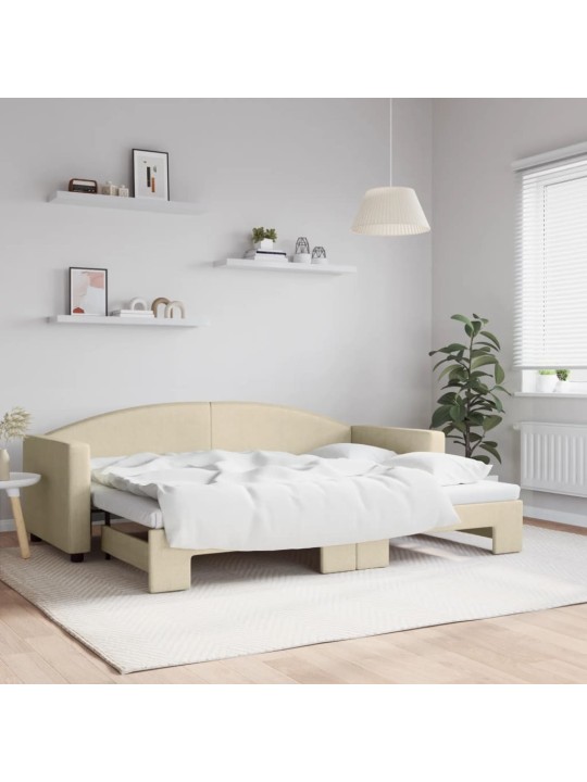 Válenda s přistýlkou krémová 80 x 200 cm textil