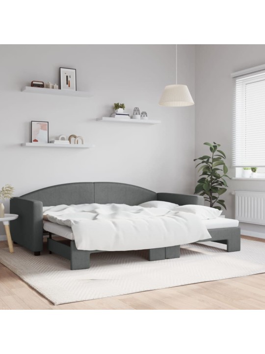 Válenda s přistýlkou tmavě šedá 90 x 200 cm textil