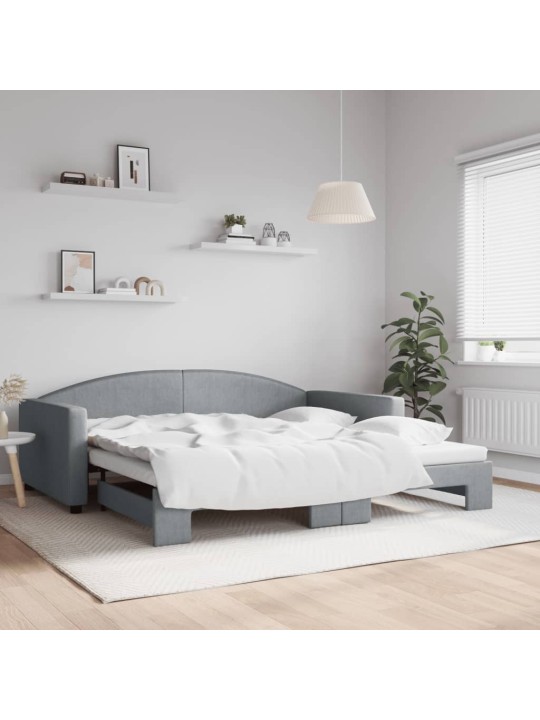 Válenda s přistýlkou světle šedá 100 x 200 cm textil