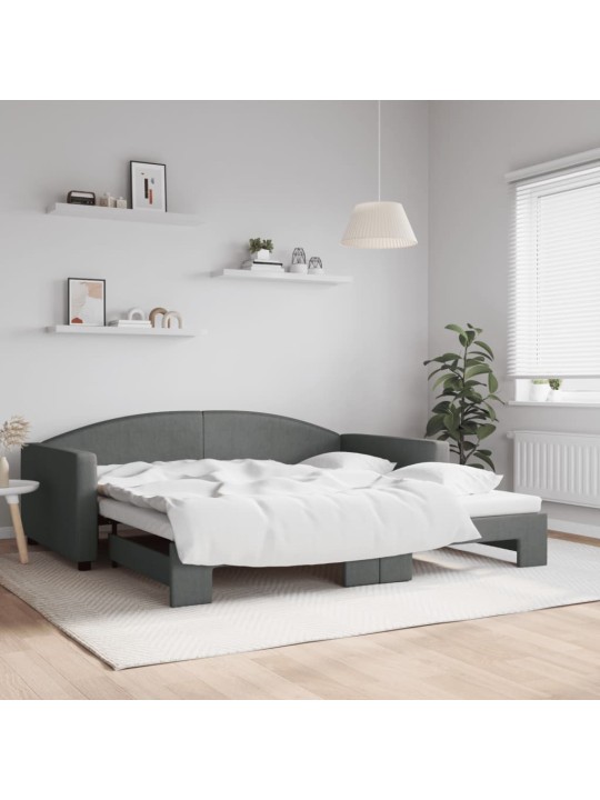 Válenda s přistýlkou tmavě šedá 100 x 200 cm textil
