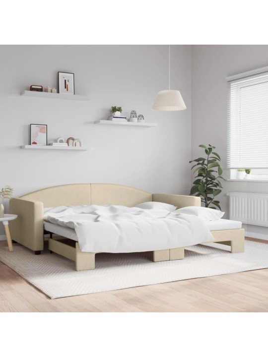 Válenda s přistýlkou krémová 100 x 200 cm textil