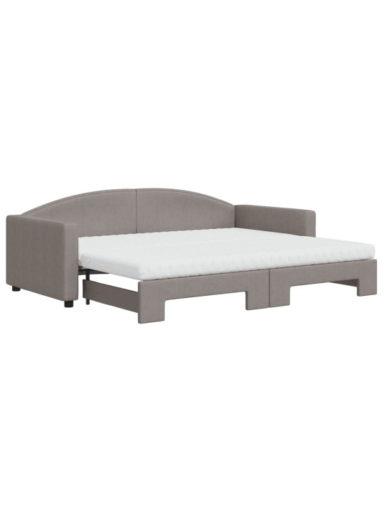 Válenda s přistýlkou a matracemi taupe 90 x 200 cm textil