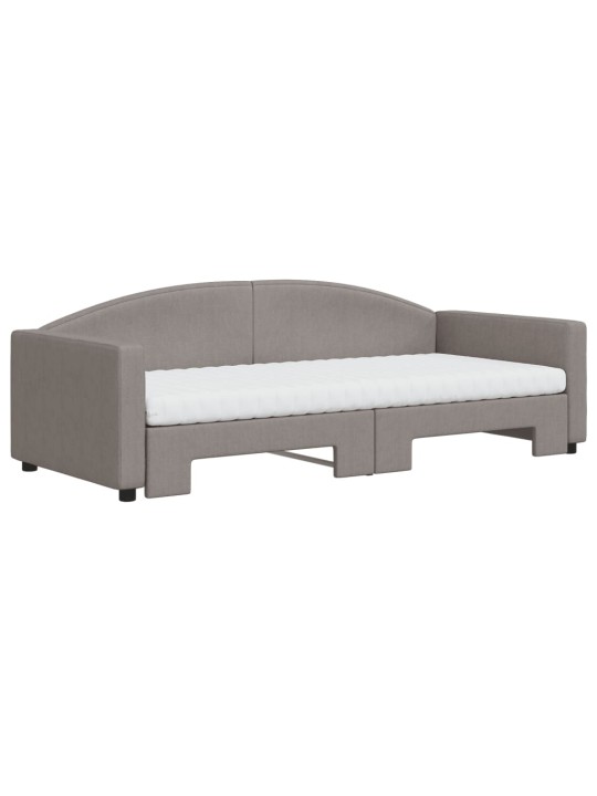 Válenda s přistýlkou a matracemi taupe 90 x 200 cm textil