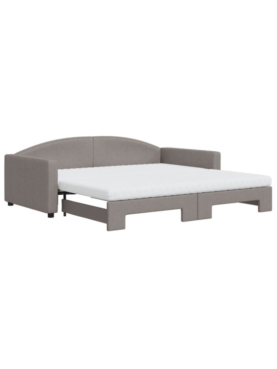 Válenda s přistýlkou a matracemi taupe 100 x 200 cm textil