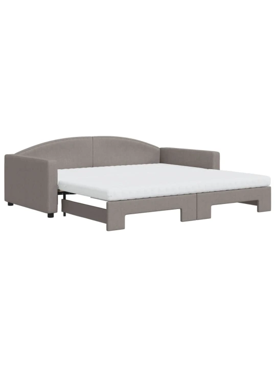 Válenda s přistýlkou a matracemi taupe 100 x 200 cm textil