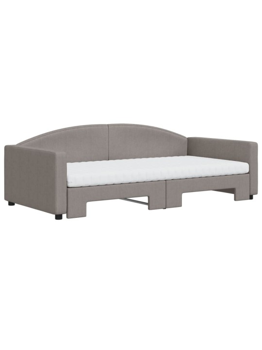 Válenda s přistýlkou a matracemi taupe 100 x 200 cm textil