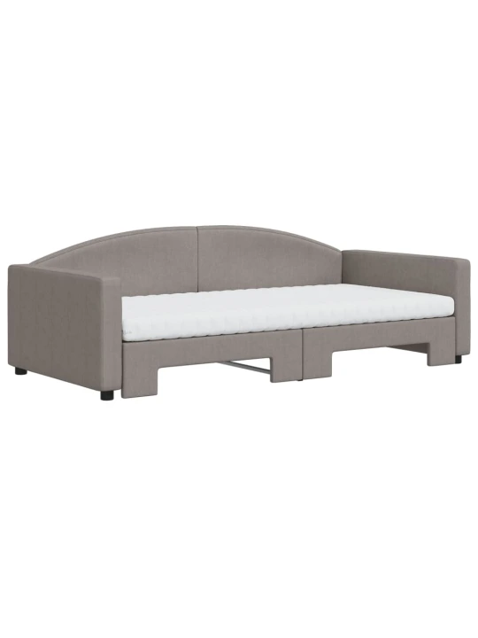 Válenda s přistýlkou a matracemi taupe 100 x 200 cm textil