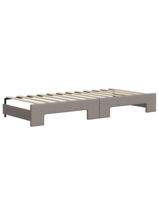 Válenda s přistýlkou a matracemi taupe 100 x 200 cm textil