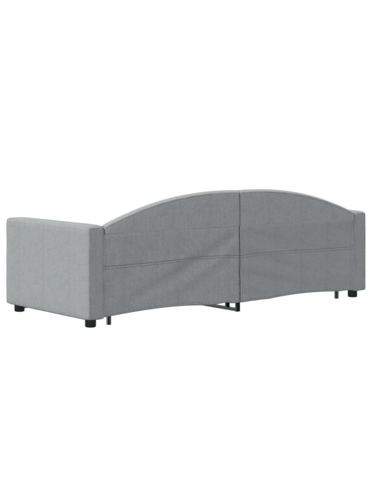 Válenda s přistýlkou a zásuvkami světle šedá 80 x 200 cm textil
