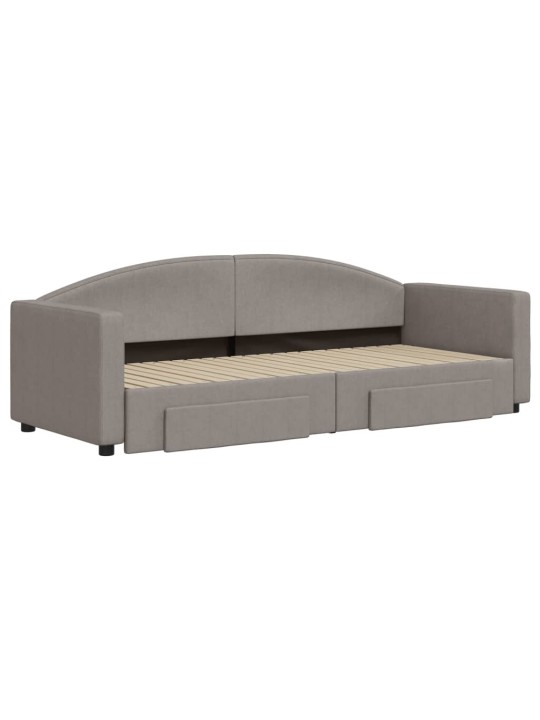 Válenda s přistýlkou a zásuvkami taupe 80 x 200 cm textil