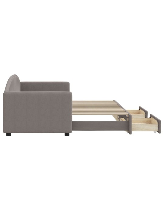 Válenda s přistýlkou a zásuvkami taupe 80 x 200 cm textil