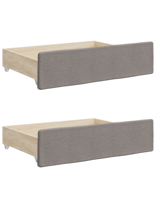 Válenda s přistýlkou a zásuvkami taupe 90 x 200 cm textil