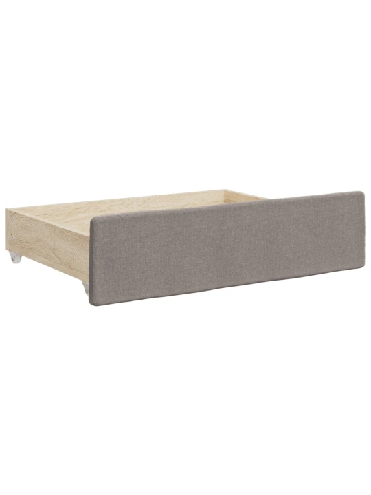 Válenda s přistýlkou a zásuvkami taupe 90 x 200 cm textil