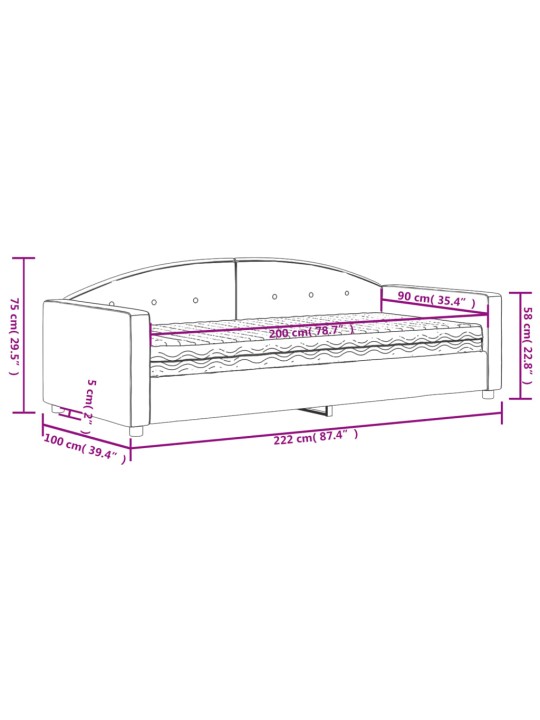 Válenda s matrací tmavě zelená 90 x 200 cm samet