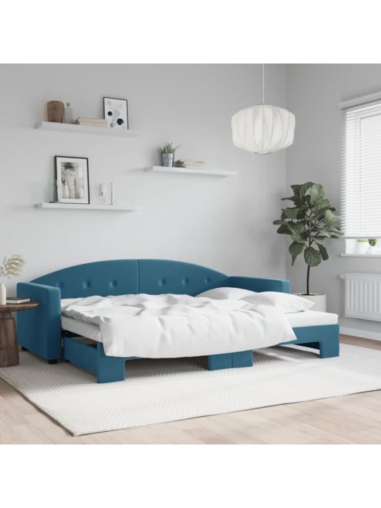 Válenda s přistýlkou modrá 80 x 200 cm samet