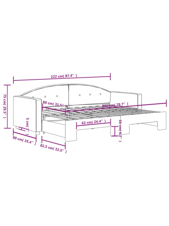 Válenda s přistýlkou tmavě zelená 80 x 200 cm samet