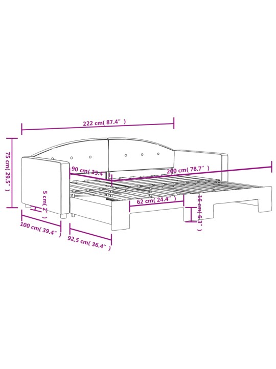 Válenda s přistýlkou tmavě zelená 90 x 200 cm samet