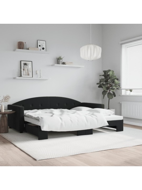 Válenda s přistýlkou černá 90 x 200 cm samet