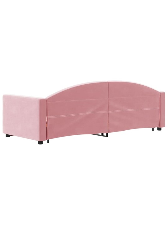 Válenda s přistýlkou a zásuvkami růžová 80 x 200 cm samet