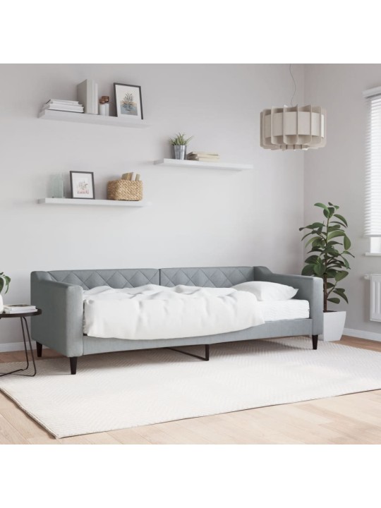 Válenda s matrací světle šedá 80 x 200 cm textil