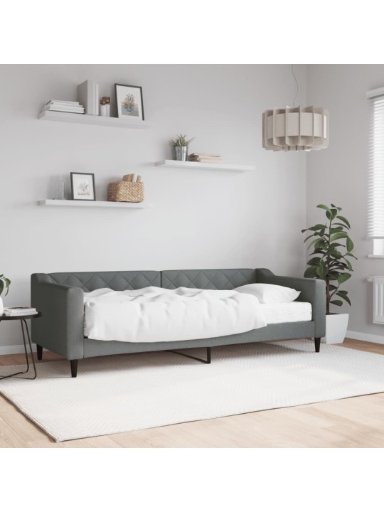 Válenda s matrací tmavě šedá 80 x 200 cm textil