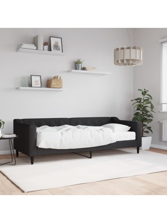 Válenda s matrací černá 80 x 200 cm textil