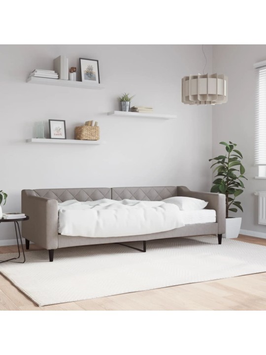 Válenda s matrací taupe 80 x 200 cm textil