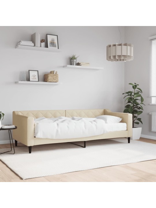 Válenda s matrací krémová 80 x 200 cm textil