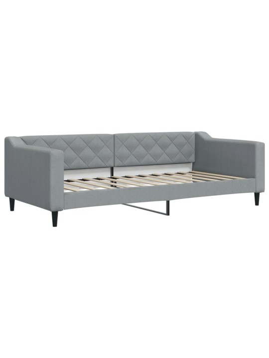 Válenda s matrací světle šedá 90 x 200 cm textil